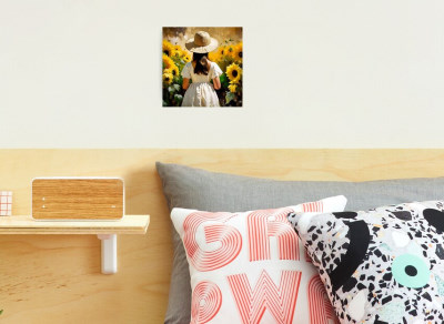 Young Girl Surrounded By Sunflowers - Photographic print